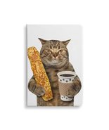 Cat Is Holding a Cup of Black Coffee and a Baguette Journal - Funny Cat ... - £19.51 GBP