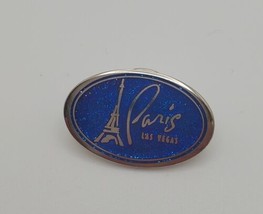 Paris Las Vegas Glitter Enamel Lapel Hat Pin Pinchback Eiffel Tower - $24.55