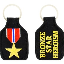 Bronze Star &amp; Ribbon Keychain 2 3/4&quot; - £7.17 GBP