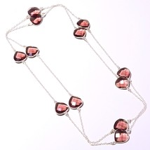 Pink Amethyst Faceted Gemstone Handmade Fashion Necklace Jewelry 36&quot; SA ... - £5.18 GBP