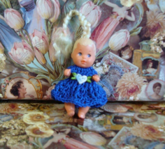 Hand Crochet Dress For Barbie Baby Krissy Or Same Size Dolls #148 - £9.59 GBP