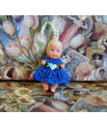 Hand Crochet Dress For Barbie Baby Krissy Or Same Size Dolls #148 - £9.45 GBP