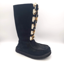 UGG Uptown Tall Suede Lace up Boots in Black (Women&#39;s US Size 7)  - $39.55