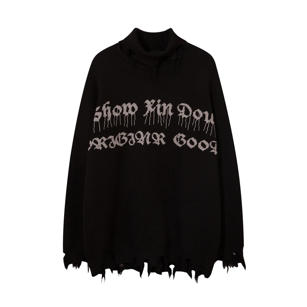 Half High Collar Goth Women Men s Oversized Long Sleeve  Pullovers Y2k Men   Har - £190.50 GBP