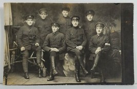 RPPC Estonian War Armoured Handsome Group Soldiers Real Photo Postcard 019 - £19.53 GBP