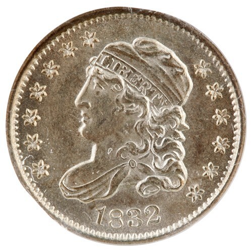 1832 H10C Half Dime Graded by NGC as MS64 Old Holder Key Date Item image 3