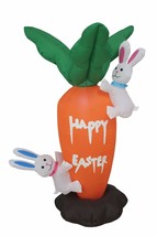 4 Foot Tall LED Easter Inflatable Cute Giant Carrot Rabbit Bunny Yard Decoration - £43.96 GBP
