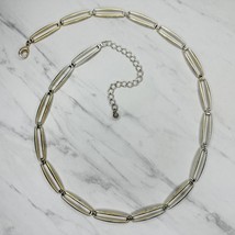 Skinny Bar Silver and Gold Tone Metal Chain Link Belt Size Large L XL - £13.44 GBP