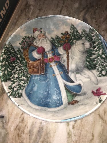 Christmas / Holiday Santa Cookie Plate-Very Colorful-RARE-SHIPS N 24 HOURS - $29.35
