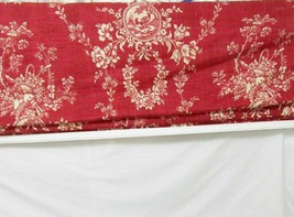 French Country House Toile Red Cream Custom 97.5 x 16 Pleat Shade Valance - £120.19 GBP