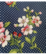 Waverly Fabric 1+ Yard Yd Blue Polka Dot Floral Print Pattern Apple Blos... - €28,52 EUR
