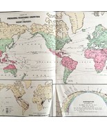 Map Of The World 1884 Vegetable Plant Growth Coffee Victorian Lithograph... - €52,95 EUR