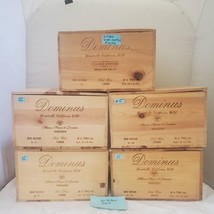 Lot of 5 Dominus Empty Wood Wine Crates with Lid Lot - 6 - £58.38 GBP