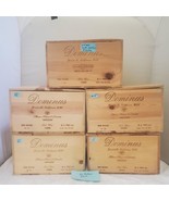Lot of 5 Dominus Empty Wood Wine Crates with Lid Lot - 6 - £58.14 GBP