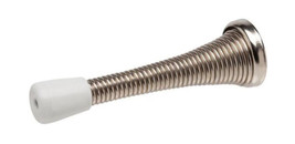 4 in. Satin Nickel Long Spring Door Stop (2-Pack) - $9.99