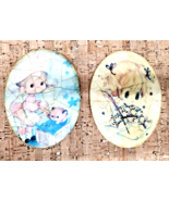 Vintage 1960s 70s Lot of 2 MAM Originals Oval Ceramic Wall Hangings Girl... - $691.59 MXN