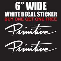 Primitive 6&quot;&quot; White Vinyl Decal Sticker New - £9.31 GBP
