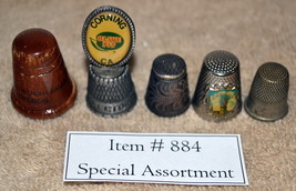 Thimbles, 5 pcs, Special Assortment, # 884, antique thimbles, rare thimbles - £10.71 GBP