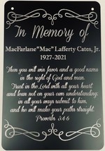 In Memory of Memorial 12 x 18 Silver Engraved Etched Grave Marker Flag Sign - £39.83 GBP