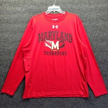 Maryland Terrapins Under Armour Red Pullover Longsleeve Shirt Size XL Heatgear - £15.13 GBP