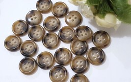 24L15mm wide 30-200 pcs Taupe 4 Hole Semi Matte Resin Horn Shirt Button BN3 - £4.78 GBP+