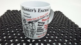 Hunter&#39;s EXCUSE MUG Coffee Tea Cup Wrong Spot! Deer Moved! Too Cold! Too... - £9.56 GBP