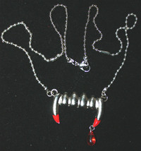 True Blood Drop Vampire Fang Banger Pendant Necklace Gothic Costume Jewelry-LARG - £10.23 GBP