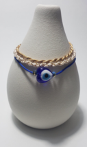 SET of 3 BRACELETS HEART BLUE GLASS EVIL EYE BLUE + ISRAEL BEN PORAT - $24.70