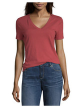 Ana A New Approach Womens Garnet Glow V Neck Cap Sleeve Top Size XS - £9.11 GBP