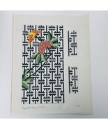 Elizabeth Turner Handbag Clutch Needlepoint Canvas Navy Lattice w/ Flowe... - $65.00