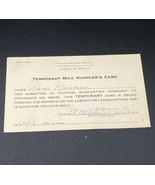 1943 Temporary Milk Handler Card Portland Oregon Health Advertising Dair... - €6,96 EUR