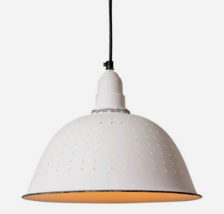 Colander Pendant Light in Rustic White Tin - $108.00