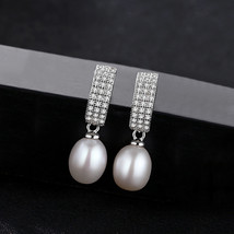 Classic Pearl Earrings S925 Silver Cultured Freshwater Pearl Simplicity Stud Ear - £26.37 GBP