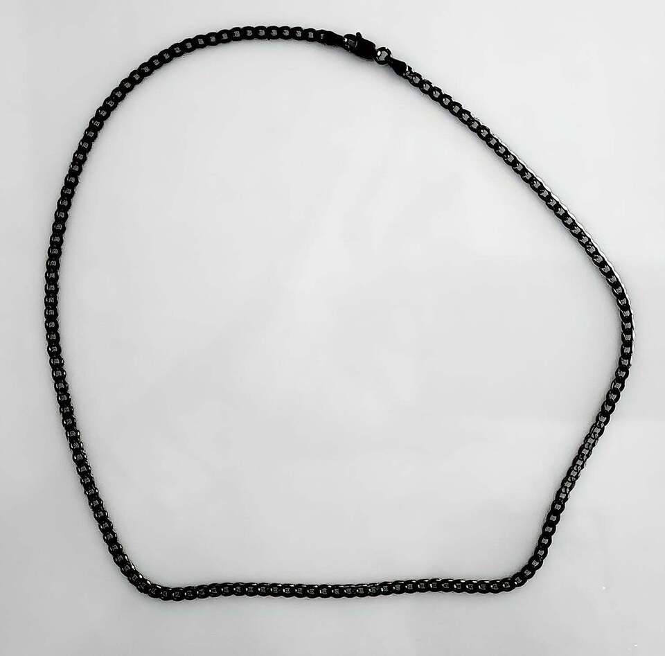 Black Rhodium Curb Chain 3mm 080 gauge