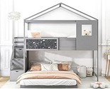 Twin Loft Bed, Twin Size Loft Bed With Desk, Wood Loft Bed Frame With Sh... - $1,038.99