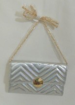 Street Level Quilted Silver Faux Leather Clutch MP1915 $50 - $14.30