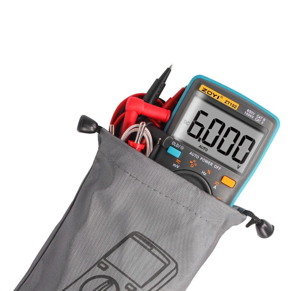 ZT102 Digital Multimeter 6000 Counts AC/DC Voltage Current Tester Voltme... - $5,320.26 MXN
