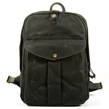 Hot Selling Retro Canvas Backpack Casual Oil Wax Men Shoulder Bag Outdoor Large  - £123.20 GBP