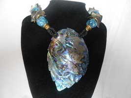 Abalone Shell Necklace Large Abalone Pendant - £8.20 GBP