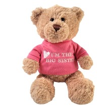GUND Big Sister Bear 12&quot; Pink T-shirt Tan Fur New Baby Plush Stuffed Animal - £9.68 GBP
