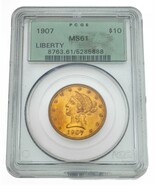 1907 Or Liberty Aigle Classé Par PCGS Comme MS61 - $2,792.29 CAD