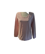 KIM ROGER LADY&#39;S TOP MEDIUM PINK LONG SLEEVE ROUND NECK - $12.38