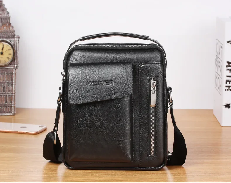 Der bag vintage crossbody bags high quality male bag leather handbag men messenger bags thumb200