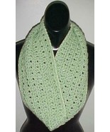 Hand Crochet Loop Infinity Circle Scarf/Neckwarmer #111 Sage New - $12.19