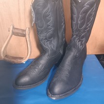 cowboy boots Mens Tony Lama work boots, Bk emb L,emb U sz:10.5 D    (item:p345 - $130.90