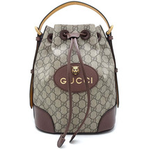 Gucci Gg Supreme Canvas Leather 2Way Backpack Women Beige One Size - £1,249.75 GBP