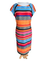 ECI New York cap sleeve colorful striped lined zipped long maxi dress NE... - $37.60