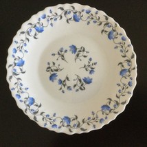 1 French Vintage Bread Salad Plate  Blue Flowers on White 7.5&quot; Glass with Defect - £9.22 GBP