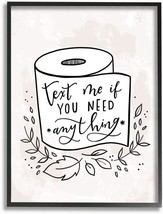 Bathroom Jokes Text Me If I Need Toilet Paper Wall Art, 24 X 30, Off-White By - £69.56 GBP