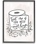 Bathroom Jokes Text Me If I Need Toilet Paper Wall Art, 24 X 30, Off-Whi... - £69.81 GBP